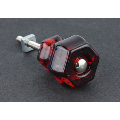 (5 Pack) 1-1/4 inch Antique Knob Ruby Red