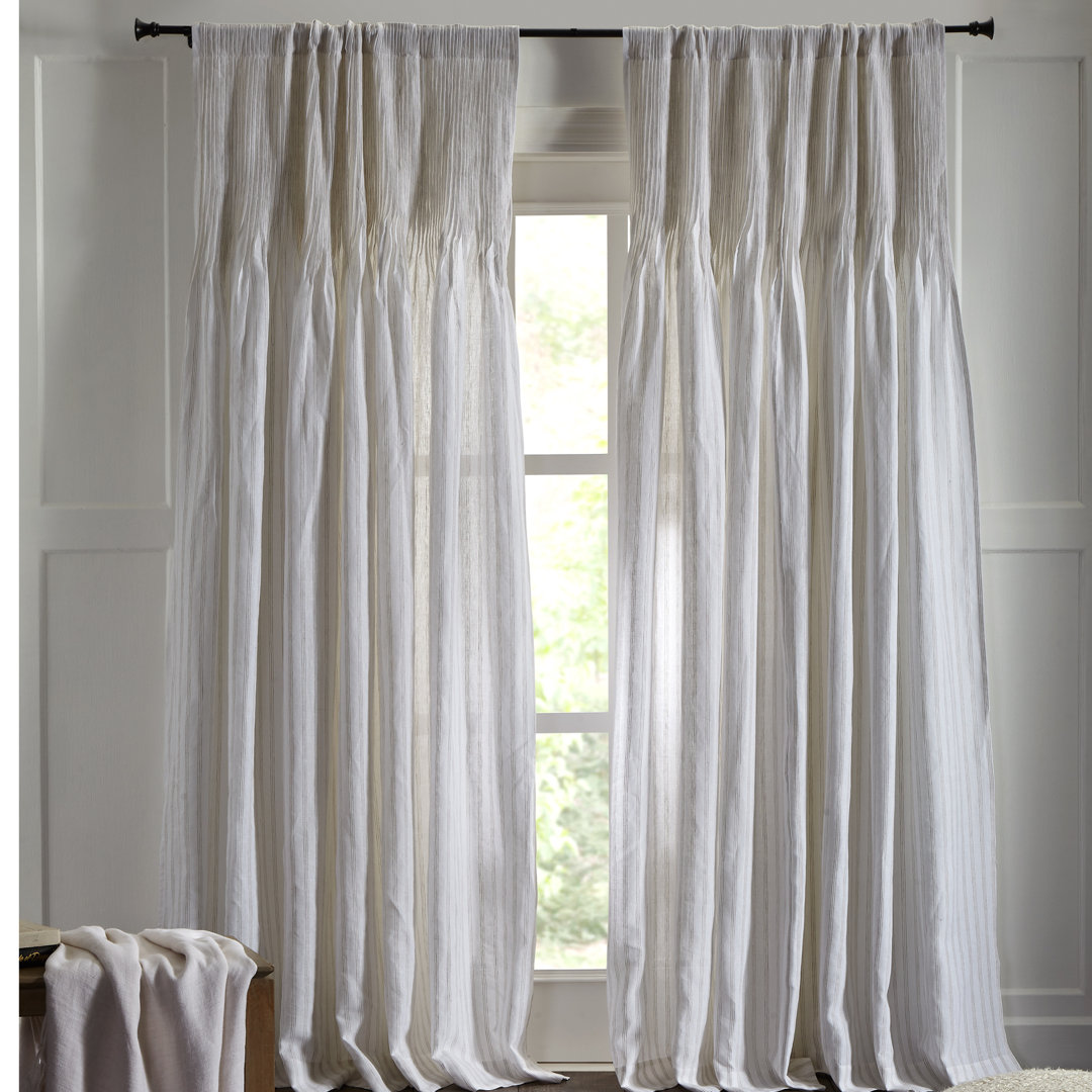 100% Linen Semi Sheer Curtain Single Panel Birch Lane™ Size per 