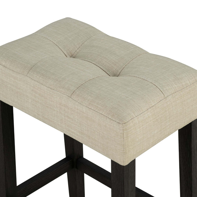 Ensemble de table de salle à manger à deux tons avec 2 tabourets et coussins de siège capitonnés