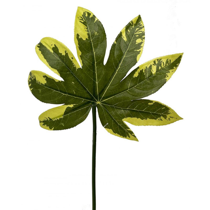 Fatsia avec feuilles artificielles et arbres
