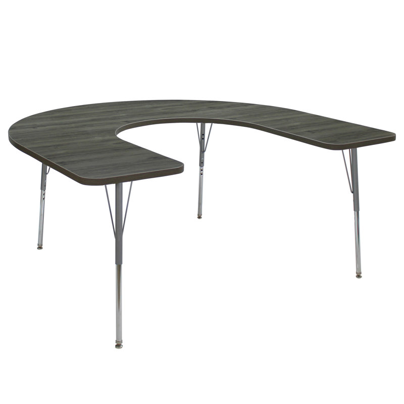 Table d'activité avec pieds réglables La Madera, Argent, Bois gris / argent, Super
