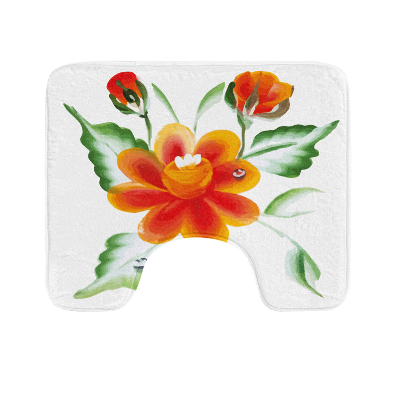 Tapis de salle de bain en forme de U Garden Orange