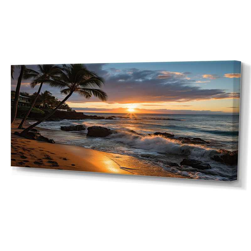 «Aloha Tropical Dreamscape I - Maui», art mural, Toile tendue, H 28 po x l 60 po x P 1,5 po