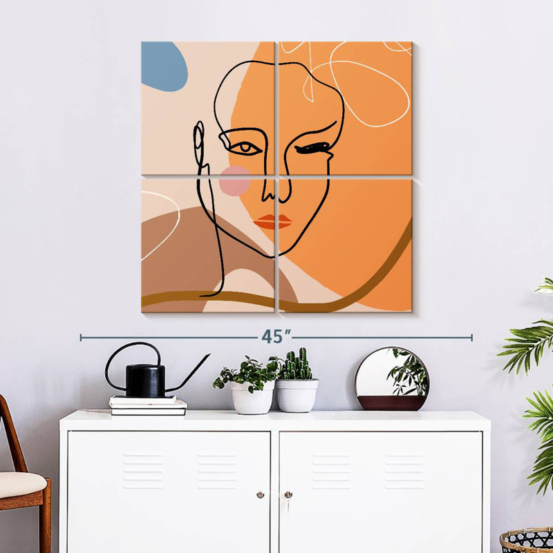 Leisha Outline Female Face, 32" H x 32" W