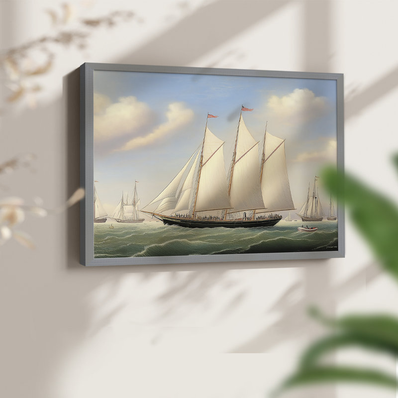 Nautical Series-LXXXIII -Framed Print - Restickable, H 8 po x l 10 po, Gris