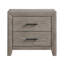 Mobilier de chambre à coucher moderne moderne en bois gris à 2 tiroirs avec table de chevet 2 pièces