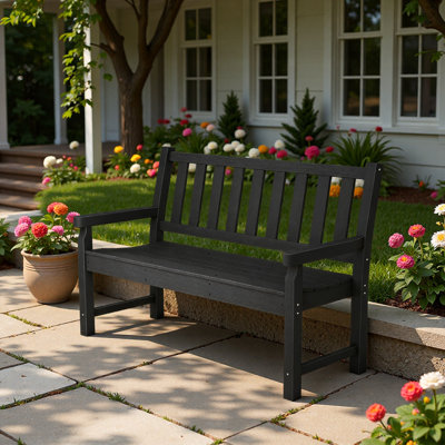 Banc de parc, banc de véranda pour 2 personnes, banc d'extérieur, siège courbé