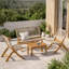 Fauteuil Solana bois noyer, tissu beige crème