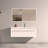 48" Matt Snow Bathroom Vanity with Solid Surface Sink, Wall Mounted Floating Bathroom Vanity