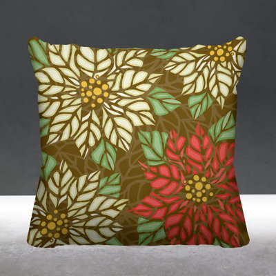 Floral Outdoor Reversible Throw Pillow