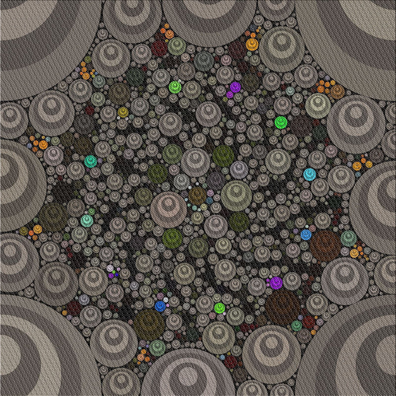Tapis vert olive/gris à motifs, Carré 3 pi