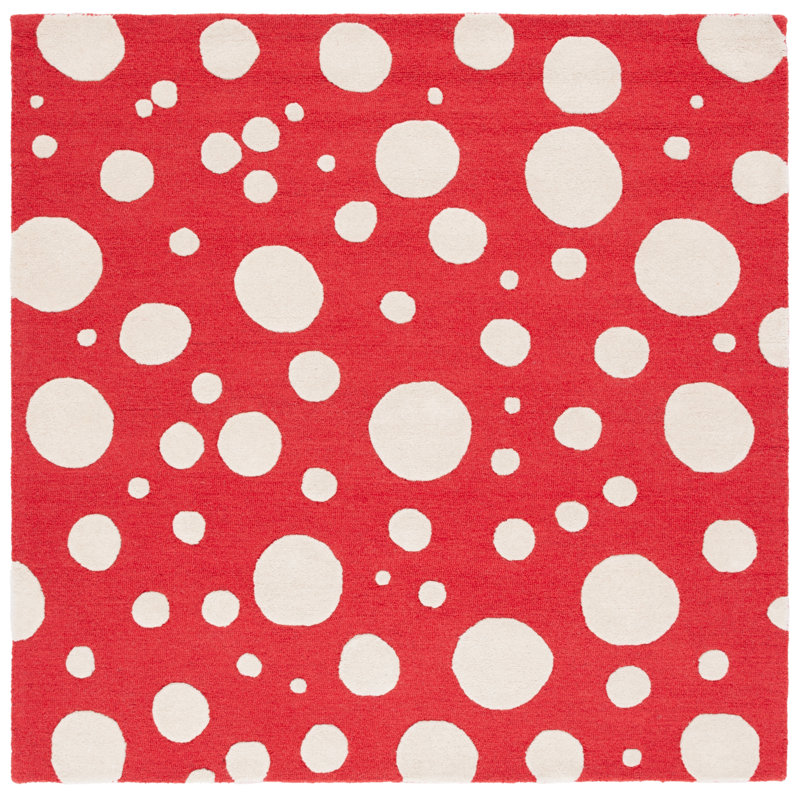 Camey Wool Polka Dots Indoor Rug, Square 6'