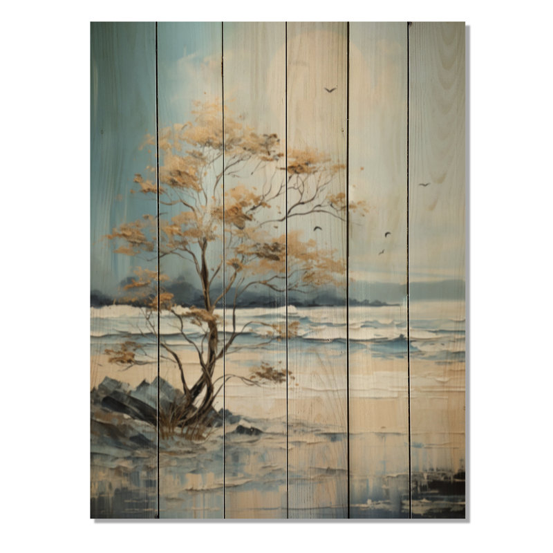 Plage scandinave solitude V sur bois, H 32 po x l 24 po x P 0,78 po