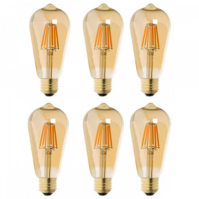 Samah E27 Incandescent Vintage Edison GLS Light Bulb Amber