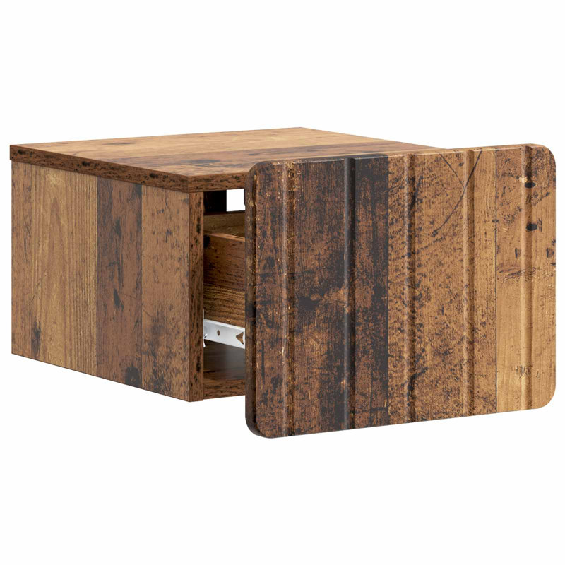 33cm W Manufactured Wood Bedside Table, Old Wood
