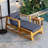 Acacia Wood Outdoor Lounge Set - Chair And Ottoman With Removable Cushions-1975197170
