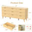 Commode 9 tiroirs cannelée en bois