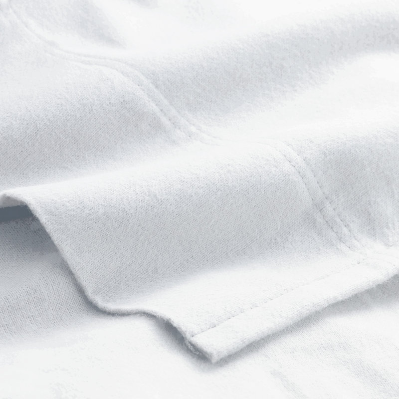 100% Cotton Flannel Sheet Set, White, Full / Double Sheet Set with 2 Pillowcases