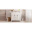 Meuble-lavabo blanc 36 po avec lavabo - armoire moderne 2 portes et tiroirs à fermeture douce Meuble de rangement en céramique spacieux et élégant