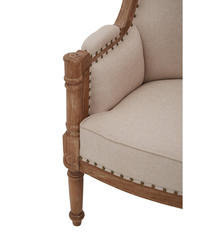 Upholstered Armchair, Cream