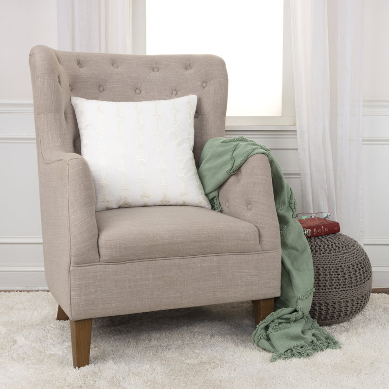 Coussin décoratif carré Tasha, Presque blanc