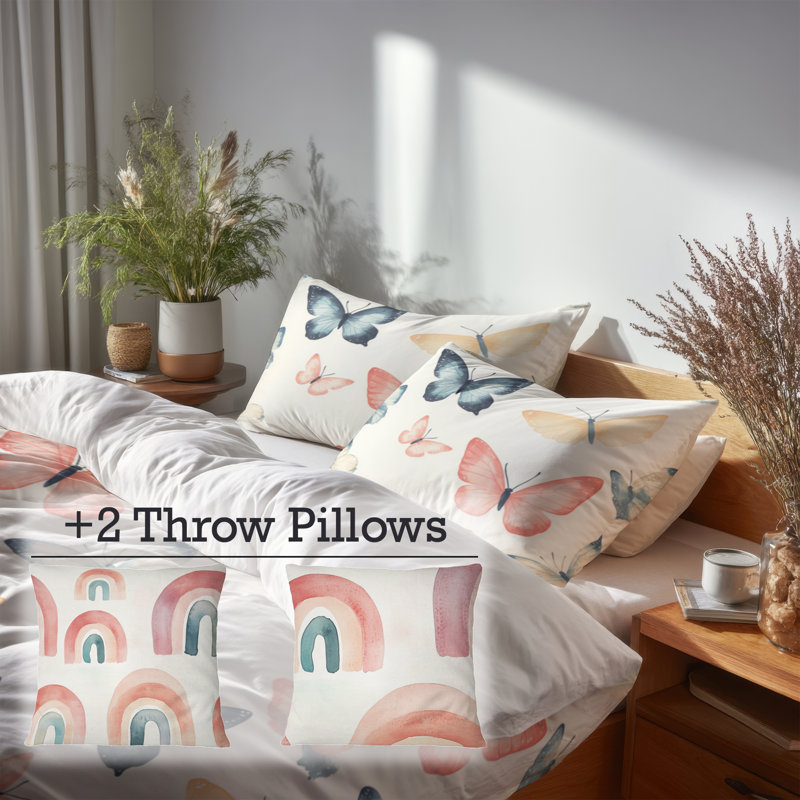 Ensemble de literie pour enfants 5 pièces - Ensemble de housse de couette et de coussin décoratif, Très grand lit