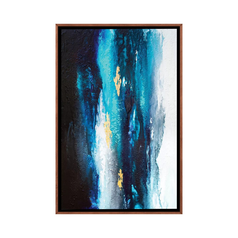 Deep Ocean 1 Piece Wall Art on Canvas, 66.04 cm H x 45.72 cm W, Classic Brown Wood Framed