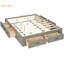 Grand lit gris antique avec 6 tiroirs de rangement, idéal pour les vêtements supplémentaires, chambre à coucher au design épuré organisant des articles saisonniers, espace propre-130164924