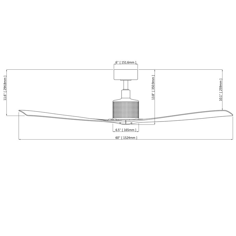 Matte Black and White 60'' Smart Ceiling Fan with LED Light