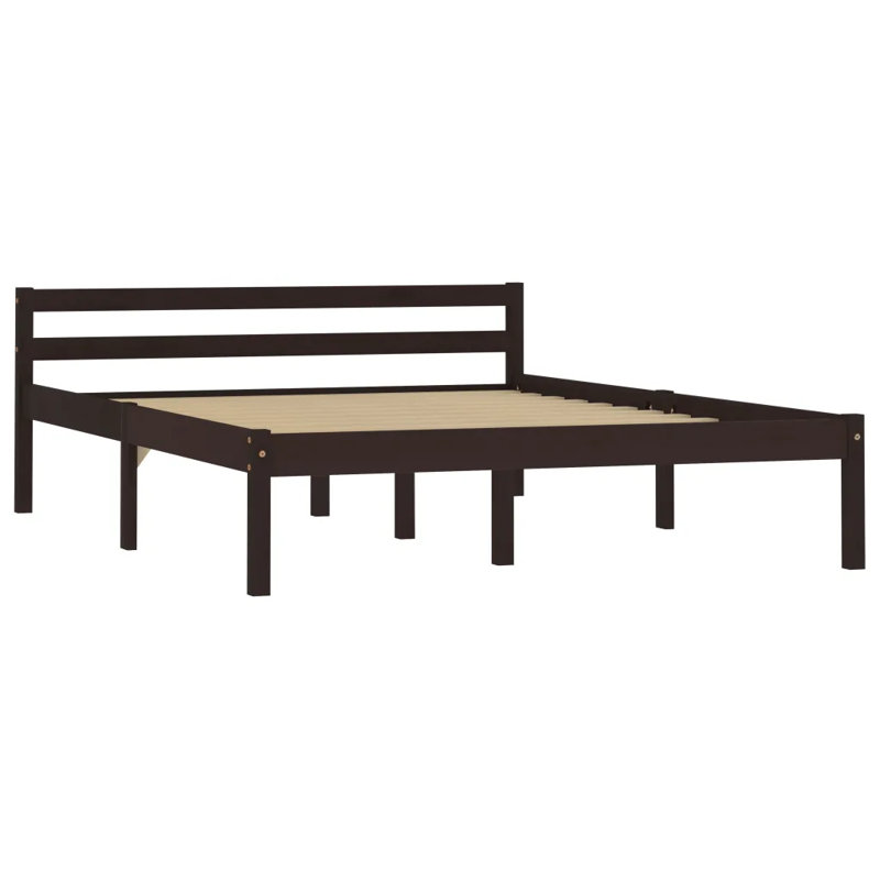 Aaryahi Solid Wood Bed, Super King (6'), Dark Brown