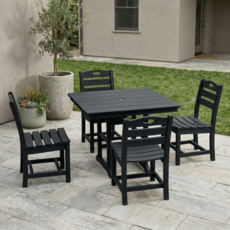 Space Saving Patio Dining Sets, Hdpe 5 Piece Modern Set For Patio