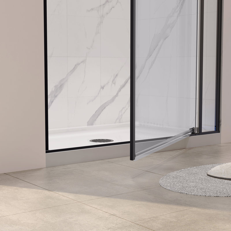 28-32"W X 72"H Left And Right Opening Universal Pivot Shower Door, Open Outside, With 1/4" And 5/16" Tempered Glass