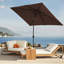 Parasol de marché rectangulaire inclinable 10 pi x 6 pi 5 po Le-2147014356