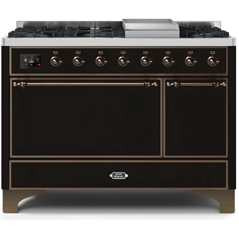 Majestic II 47.83" 5.02 Cu.Ft. Freestanding Dual Fuel with Griddle and Convection Oven, Natural Gas, Stainless Steel/Copper