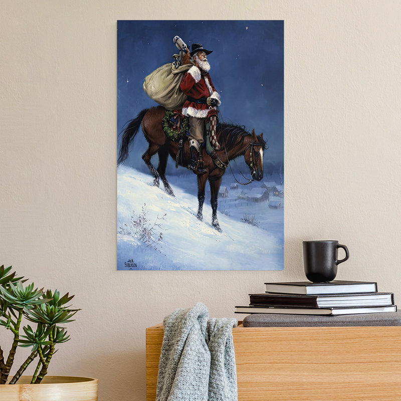 A Cowboy Christmas - Impression sur toile seulement - NON-CADRE, H 36 po x l 24 po