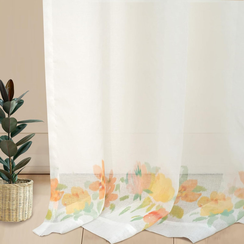 Paire de rideaux transparents Rhayne Ployester, L 52 po x L 96 po