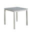 Table 5 pièces à hauteur de comptoir avec structure carrée et 4 chaises rembourrées en gris argenté
