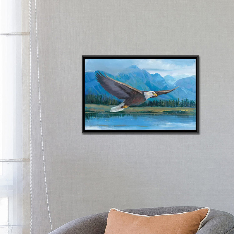 «Eagle Soaring» par Tim O'Toole - reproduction d'art sur toile tendue, H 18 po x l 26 po x P 1,5 po, Toile avec cadre noir