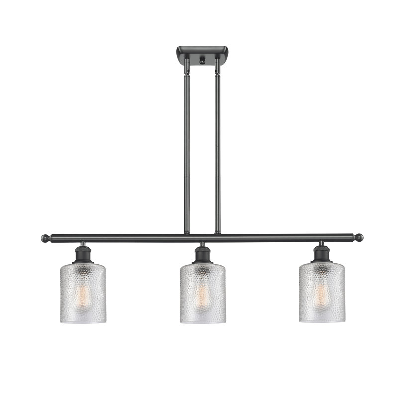 Luminaire suspendu linéaire à 3 lumières pour îlot de cuisine Leilani, Transparent, Ampoule DEL 6 watts Vinage