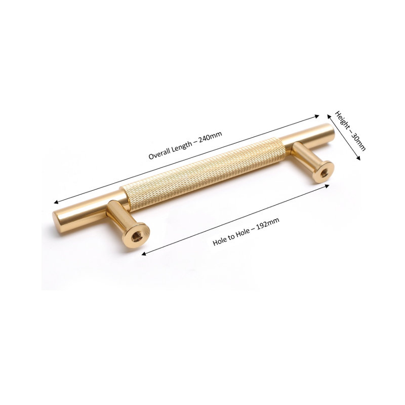 Lansen Premium Knurled 16 cm centre Bar Handle, Gold, 128mm