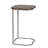 C-Shaped Quatrefoil Metal End Table, Natural Wood (Set of 2)
