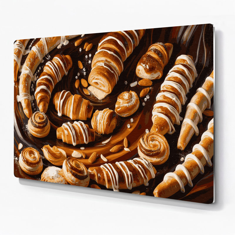 Desserts, pâtisserie danoise en métal brun, H 16 po x l 20 po