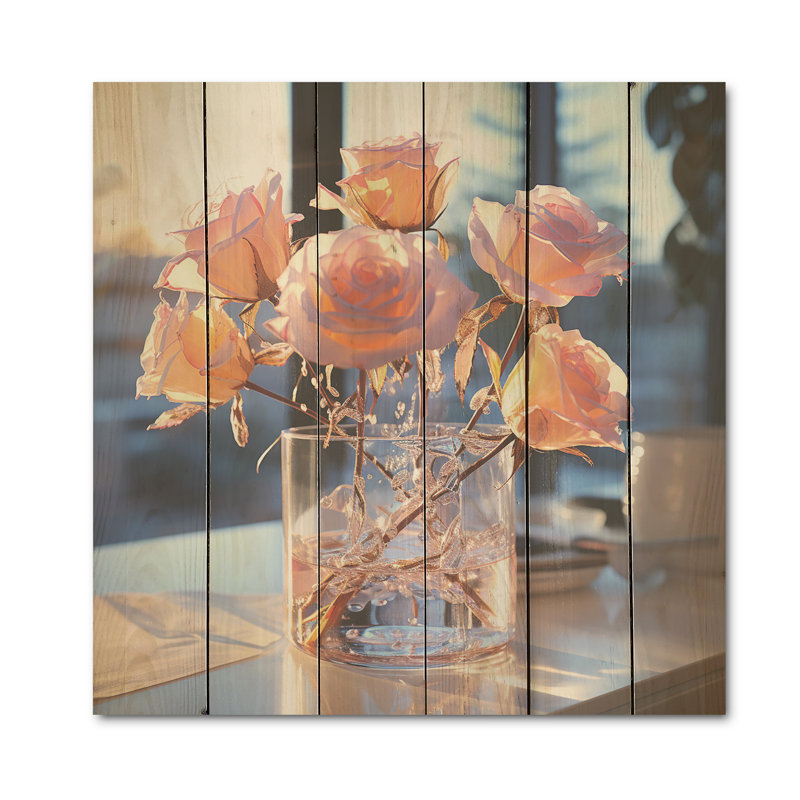 Art moderne sur bois de pin naturel, H 36 po x l 36 po