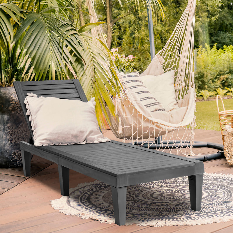 Chaise longue inclinable 75 po Brooksley, Noir, noir, noir, noir