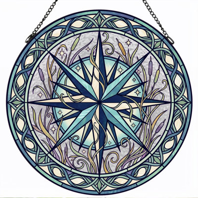 Panneau de vitrail en verre coloré, 7,8 heures