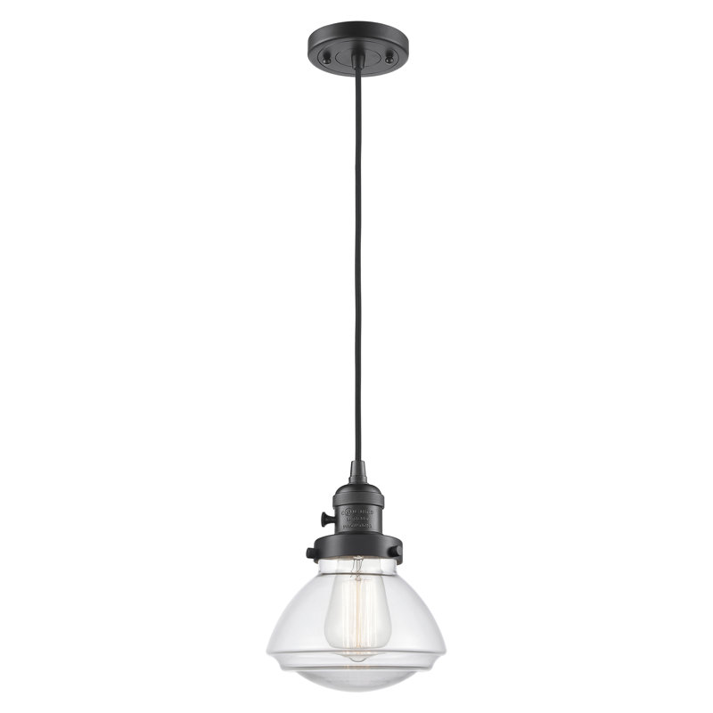 Franklin Restoration - Olean - Mini-luminaire suspendu à cordon de 7 po - Interrupteur marche / arrêt - Ampoule non incluse - - 
