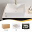 Meuble-lavabo mural 36 po avec lavabo vasque en céramique, comptoir en contreplaqué et rangement à fermeture en douceur, conception flottante pour les petites salles de bain