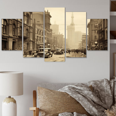 Toronto City A Nostalgic In A Vintage I - impression sur toile de paysages urbains - 5 panneaux