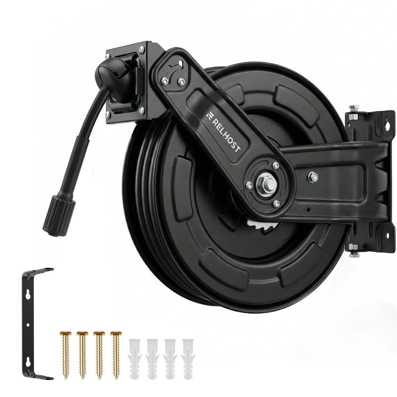 Bobine de pistolet à eau à haute pression American relhost noir 65 pieds x 1/4 pouces RW19-15PS-65FT