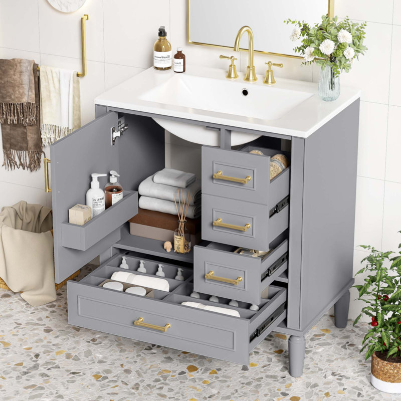 Meuble-lavabo 30 po avec lavabo en céramique
